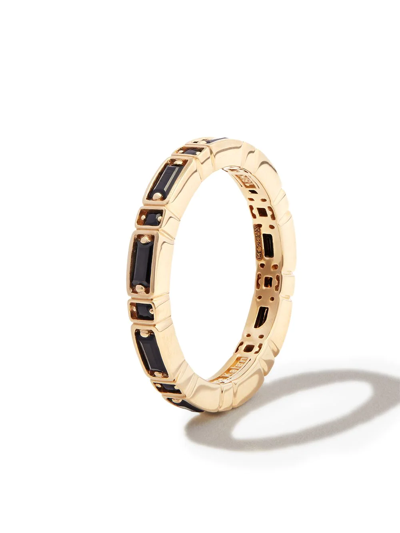 Suzanne Kalan 18kt Yellow Gold Inlay Black Diamond Ring In Gold