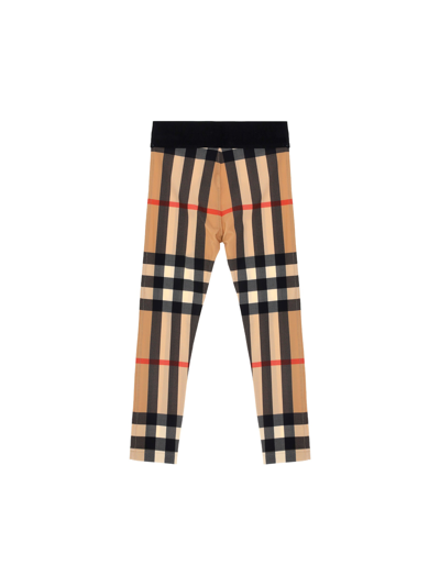 Shop Burberry Gina Leggings For Girl In Beige