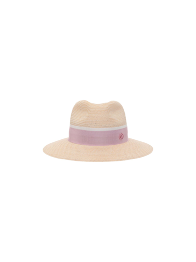 Shop Maison Michel Henrietta Hat In Natural Pink