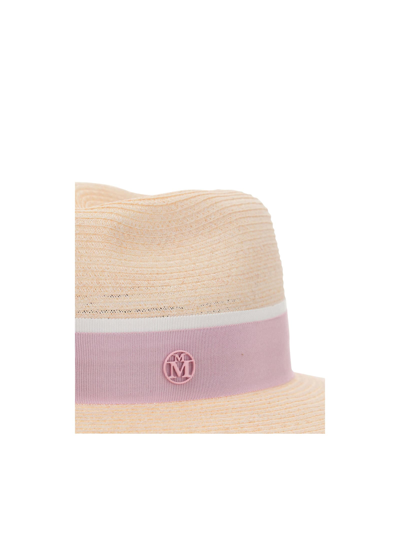 Shop Maison Michel Henrietta Hat In Natural Pink