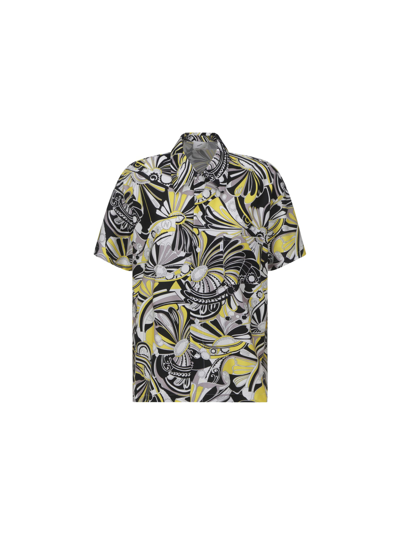 Shop Coperni Boxy Shirt In Black/yellow