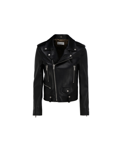 Shop Saint Laurent Leather Jacket In Nero