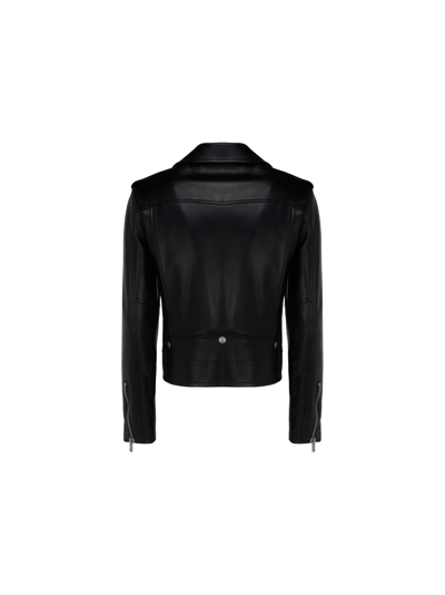 Shop Saint Laurent Leather Jacket In Nero