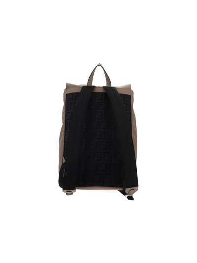 Shop Fendi Ness Backpack In Corda+pall/miele Sc