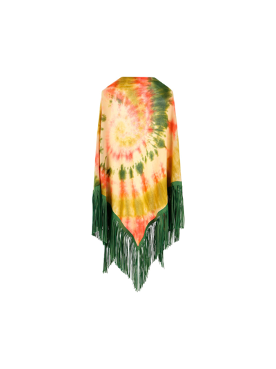 Shop Mixik Baez Shawl In Pink/orange/white/green