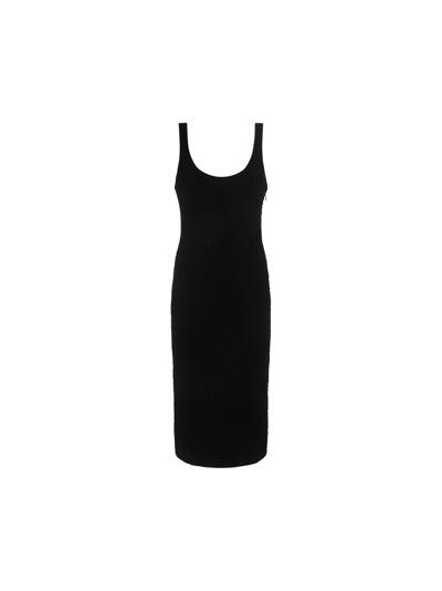 Shop Fendi Ff Dress In Black