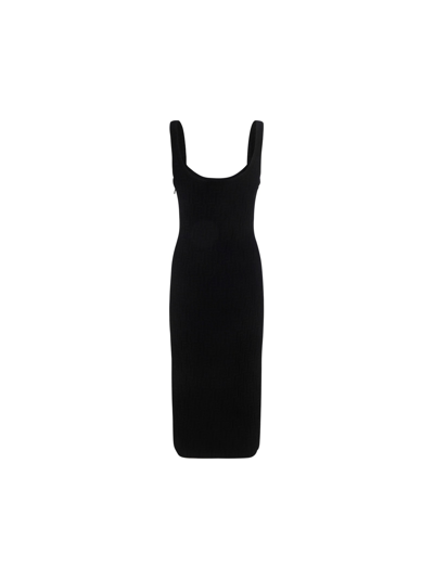Shop Fendi Ff Dress In Black