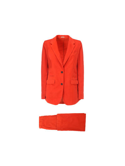 Shop Massimo Alba Matera Suit In Spicy Orange