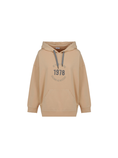 Shop Brunello Cucinelli Hoodie In Straw