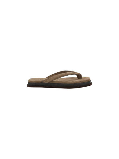 Shop Brunello Cucinelli Slide Shoes In New Ice