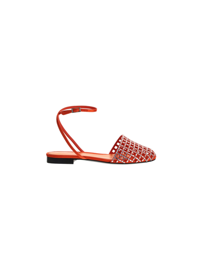 Shop Alevì Betty 005 Beauty Satin Sandals In Papaya