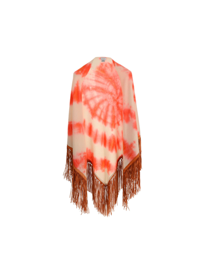 Shop Mixik Baez Shawl In Pink/white/orange