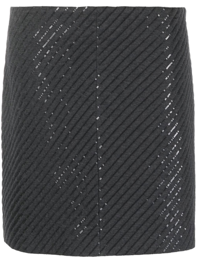 Brunello Cucinelli Sequin Embellished Mini Skirt In Grey