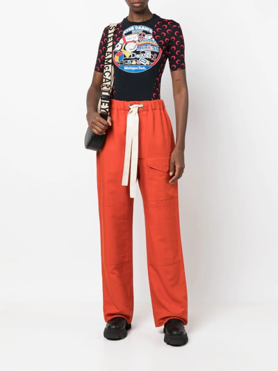 Shop Stella Mccartney Straight-leg Drawstring Trousers In Rot