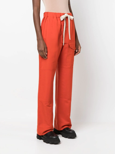 Stella Mccartney High-rise Cotton Twill Cargo Pants In Rot