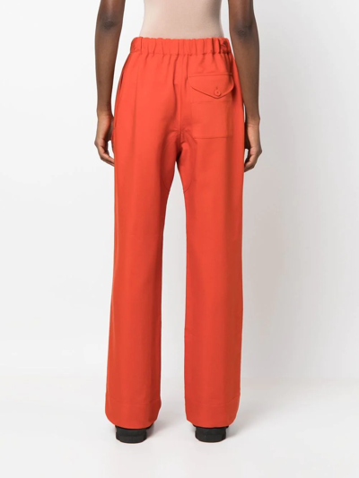 Shop Stella Mccartney Straight-leg Drawstring Trousers In Rot