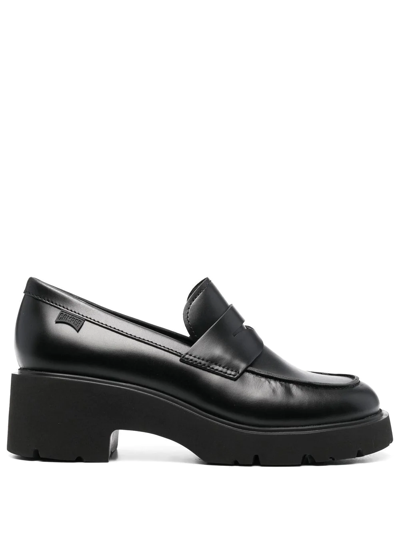 Shop Camper Milah Chunky Loafers In Black
