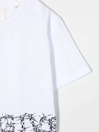 Shop Givenchy Barbed Wire Logo-print T-shirt In White