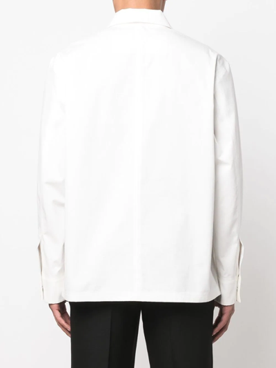 Shop Jil Sander Zip-up Cotton Shirt Jacket In Weiss