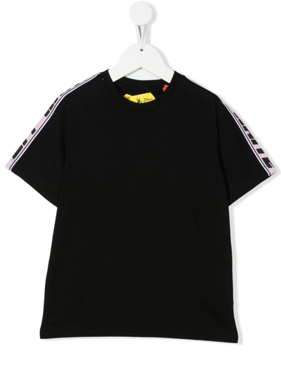 Off-white Off White T-shirt Nera In Jersey Di Cotone Bambina In Black