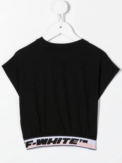 Shop Off-white Logo Band Short-sleeve T-shirt In Black