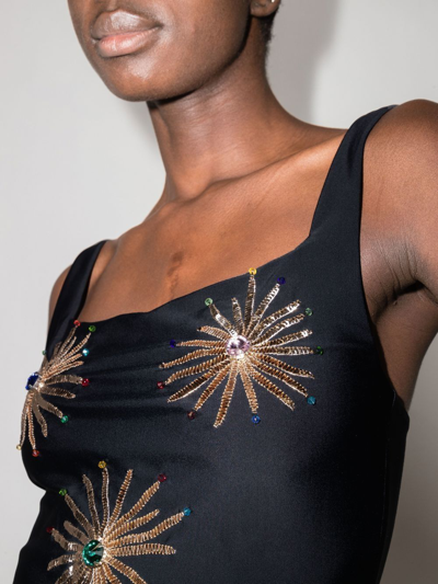 Shop Oceanus Crystal-embellished Minidress In Schwarz