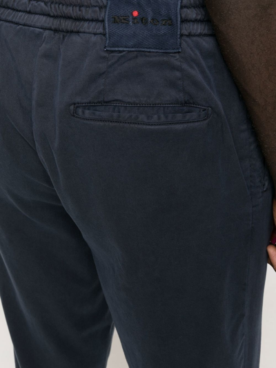 Shop Kiton Elasticated Chino Trousers In Blue