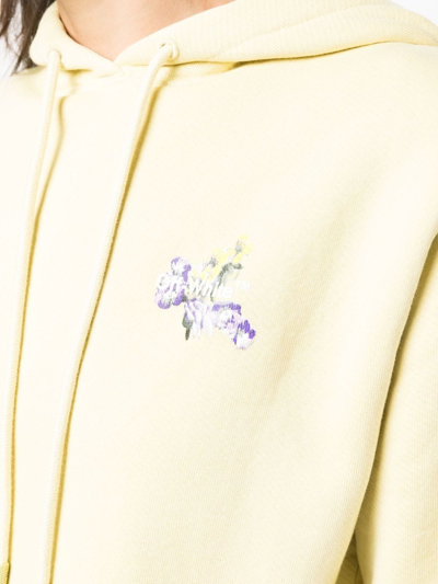 Shop Off-white Floral Arrows Cotton Hoodie In Gelb