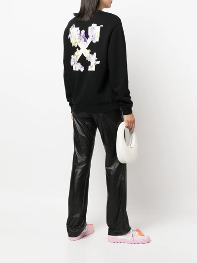 Shop Off-white Floral Arrows Crew-neck Sweatshirt In Schwarz