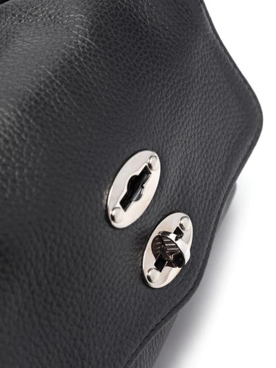 Shop Zanellato Stud-embellished Leather Shoulder Bag In Black