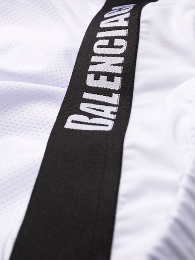 Shop Balenciaga Technical-mesh Jersey Swim Shorts In White