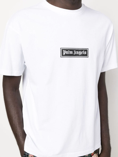 Shop Palm Angels Logo-print T-shirt In Weiss