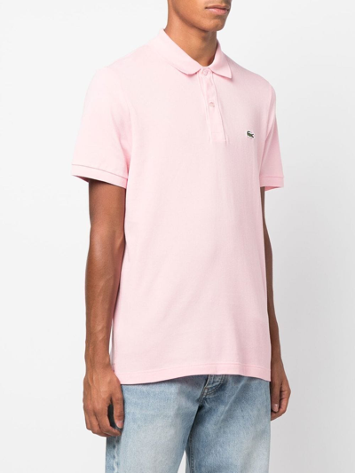 Shop Lacoste Embroidered-logo Short-sleeve Polo Shirt In Rosa