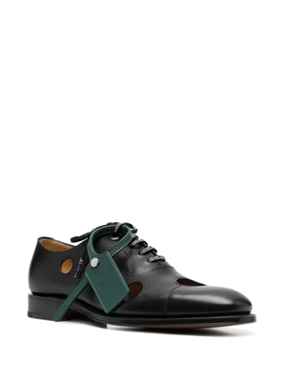 Shop Off-white X Church's Meteor-holes Leather Oxford Shoes In Schwarz