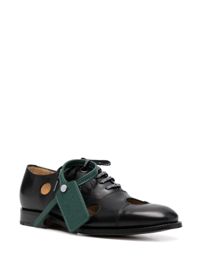 Off-white X Church's Meteor-holes Leather Oxford Shoes In Schwarz
