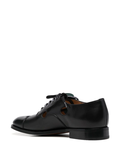 Shop Off-white X Church's Meteor-holes Leather Oxford Shoes In Schwarz