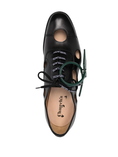 Shop Off-white X Church's Meteor-holes Leather Oxford Shoes In Schwarz
