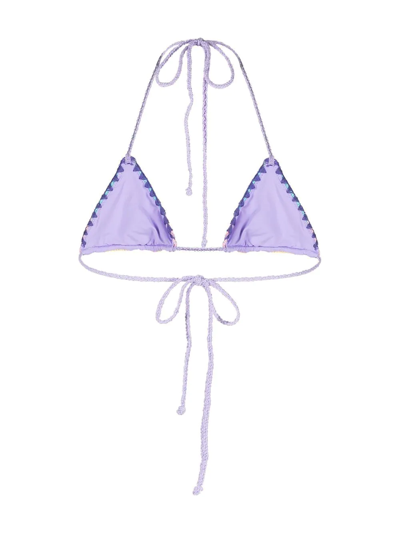 Shop Mc2 Saint Barth Leah Crochet Bikini Top In Purple