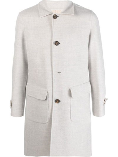 Shop Eleventy Wool Single-breasted Coat In Grau