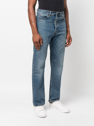 Shop Haikure Straight-leg Faded Jeans In Blau