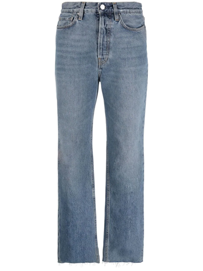 Shop Totême High-waisted Straight-leg Jeans In Blau