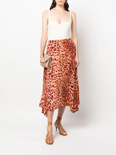 Shop Stella Mccartney Nayah A-line Midi Skirt In Rosa