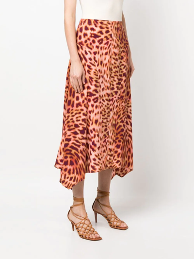 Shop Stella Mccartney Nayah A-line Midi Skirt In Rosa