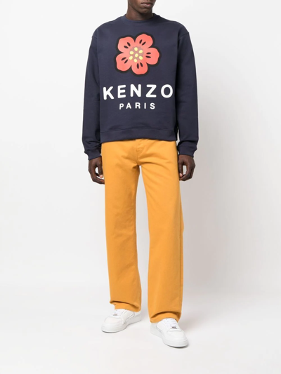 Shop Kenzo 'boke Flower' Crew-neck Sweatshirt In Blau