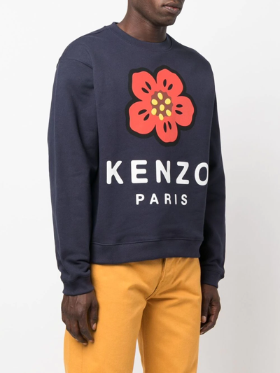 Shop Kenzo 'boke Flower' Crew-neck Sweatshirt In Blau