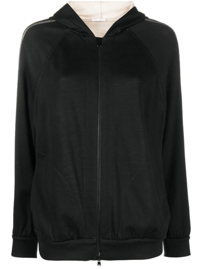 Brunello Cucinelli Bead-detail Hooded Jacket In Schwarz