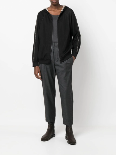 Brunello Cucinelli Bead-detail Hooded Jacket In Schwarz