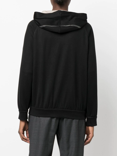Brunello Cucinelli Bead-detail Hooded Jacket In Schwarz