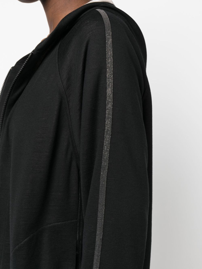Brunello Cucinelli Bead-detail Hooded Jacket In Schwarz