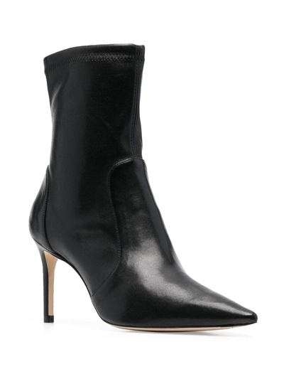 Stuart Weitzman 75mm Stuart Power Zip-detail Pointed-toe Boots In Schwarz